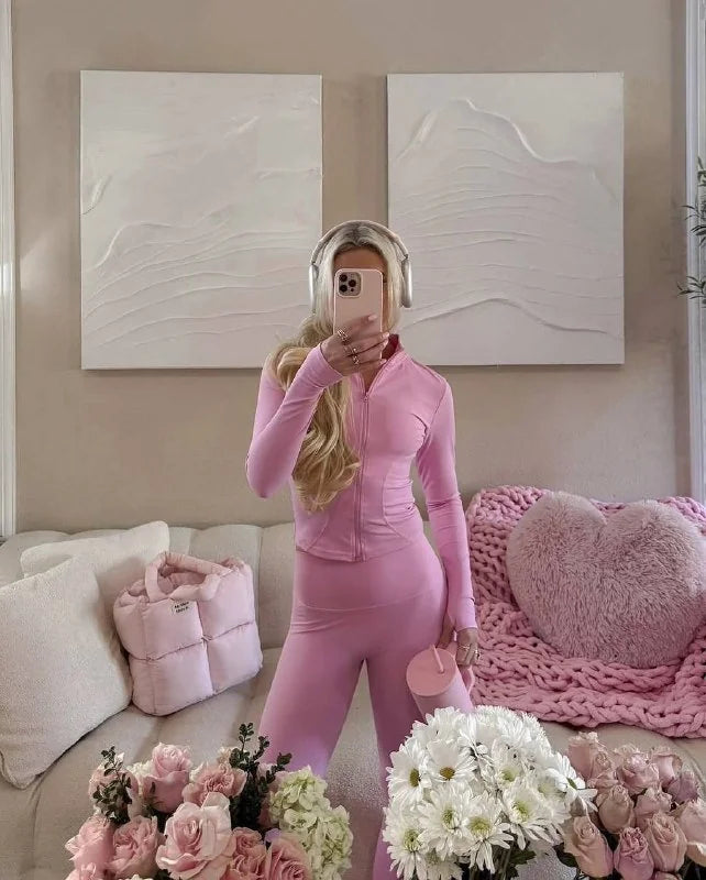 Pembe Scuba İkili takım SlimFit – Spor & Günlük Şıklık Seti