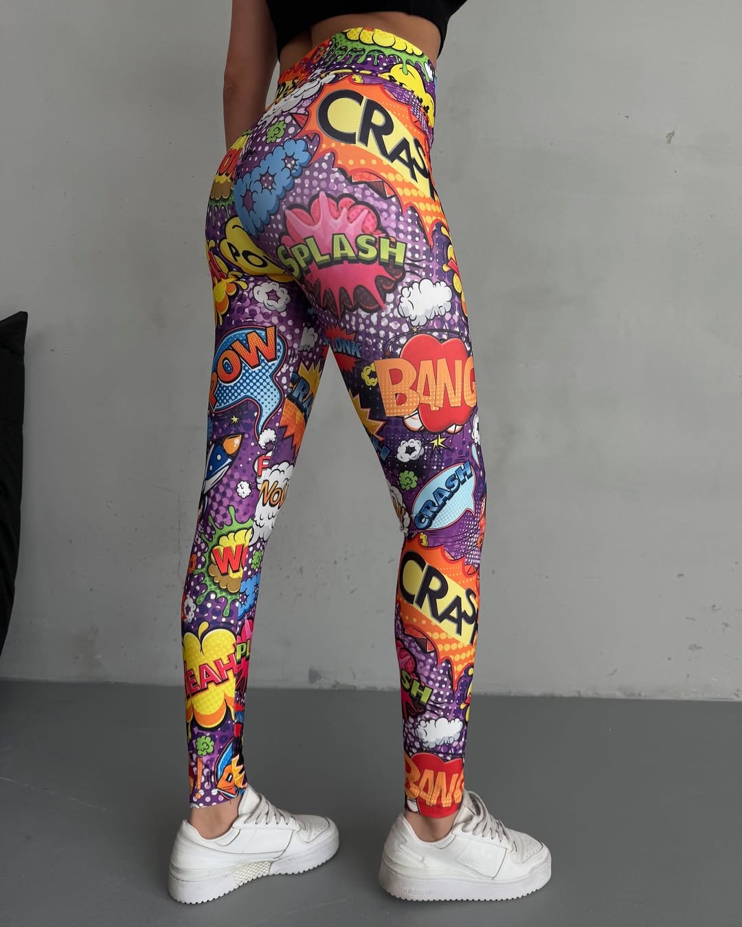 Modern Dijital Baskılı Yüksek Bel Spor Tayt | Esnek Likralı Kumaş