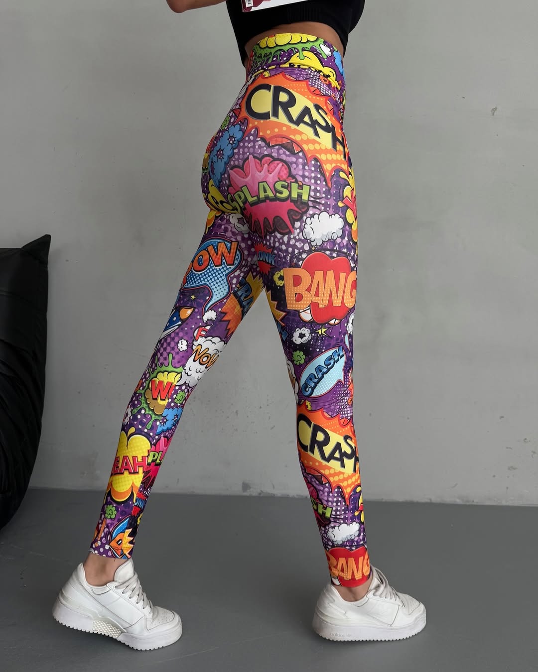 Modern Dijital Baskılı Yüksek Bel Spor Tayt | Esnek Likralı Kumaş