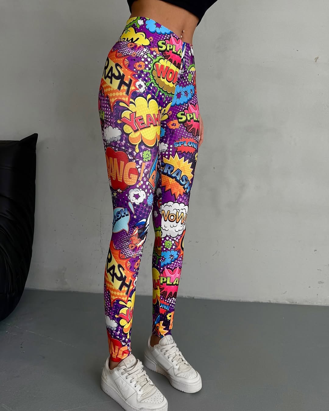 Modern Dijital Baskılı Yüksek Bel Spor Tayt | Esnek Likralı Kumaş