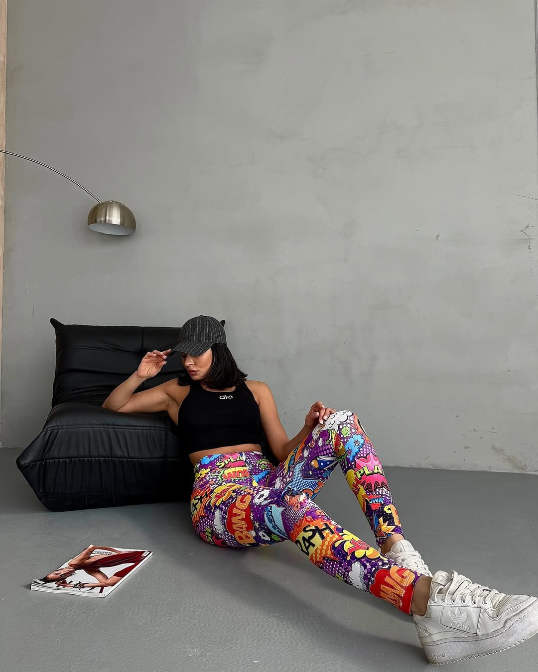 Modern Dijital Baskılı Yüksek Bel Spor Tayt | Esnek Likralı Kumaş