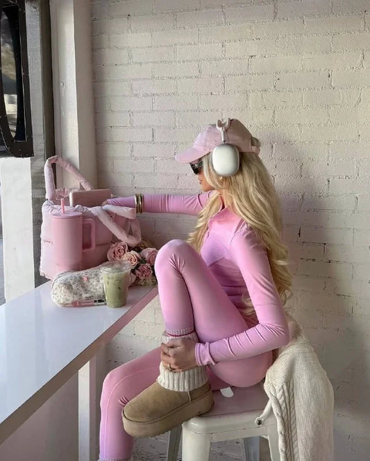 Pembe Scuba İkili takım SlimFit – Spor & Günlük Şıklık Seti